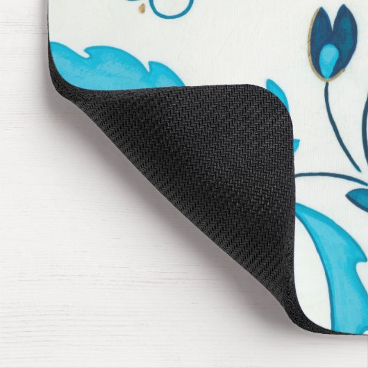 Gilded Indigo Blume mit weißem Hintergrund Mousepad (Ecke)