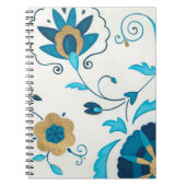 Gilded Indigo Blume mit weißem Hintergrund Notizblock (Vorderseite)