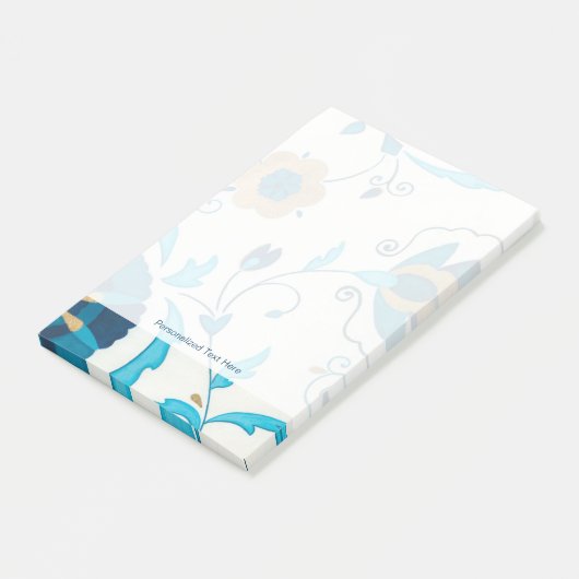 Gilded Indigo Blume mit weißem Hintergrund Post-it Klebezettel (angewinkelt)