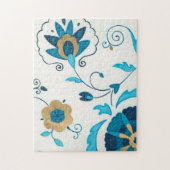Gilded Indigo Blume mit weißem Hintergrund Puzzle (Vertikal)