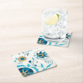 Gilded Indigo Blume mit weißem Hintergrund Rechteckiger Pappuntersetzer (Vor Ort)