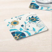 Gilded Indigo Blume mit weißem Hintergrund Rechteckiger Pappuntersetzer (angewinkelt)