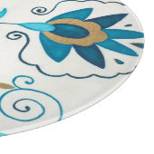 Gilded Indigo Blume mit weißem Hintergrund Schneidebrett (Ecke)