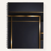 Gilded Intersections — Minimalist Black & Gold Notizblock (Vorderseite)