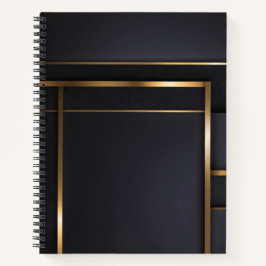 Gilded Intersections — Minimalist Black & Gold Notizblock
