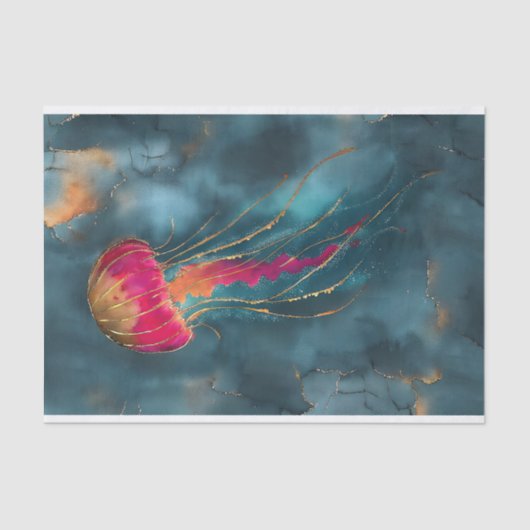 Gilded Jellyfish Decoupage Seidenpapier (Vorderseite)