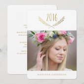 Gilded Laurel Abschluss Einladung (Vorne/Hinten)