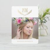 Gilded Laurel Abschluss Einladung (Stehend Vorderseite)