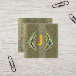 Gilded Leaf-J Quadratische Visitenkarte