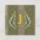 Gilded Leaf-J Quadratische Visitenkarte (Vorderseite)