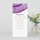 Gilded Lila Agate Hochzeitsprogramme Programm (Stehend Vorderseite)