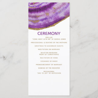 Gilded Lila Agate Hochzeitsprogramme Programm