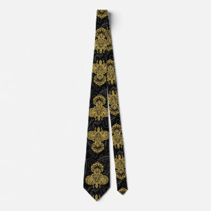 Gilded Lilie on Black Paisley Krawatte