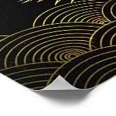 Gilded Line Zeichnend chinesischer Phönix und Drag Poster (Ecke)