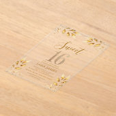 Gilded Majesty Sweet 16 Acrylic Invitation Acryleinladungen (Ablage )