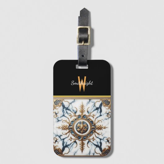 Gilded Marble Inlay Gepäckanhänger (Vorderseite Vertikal)