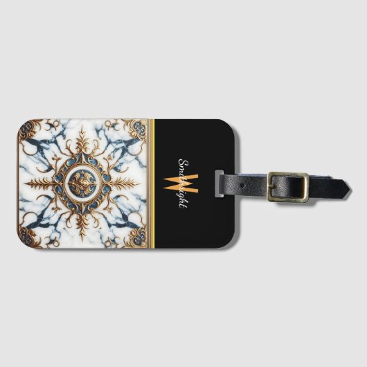 Gilded Marble Inlay Gepäckanhänger (Vorderseite (Horizontal))