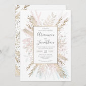 Gilded Meadow Goldpinke mit Goldblüte. Einladung (Vorne/Hinten)