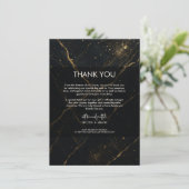 Gilded Midnight Marble Black & Gold Wedding Einladung (Stehend Vorderseite)
