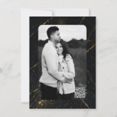 Gilded Midnight Marble Black & Gold Wedding Einladung (Rückseite)