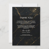 Gilded Midnight Marble Black & Gold Wedding Einladung (Vorderseite)