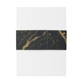Gilded Midnight Marble Black & Gold Wedding Einladungsbanderole (Rückseitenbeispiel)