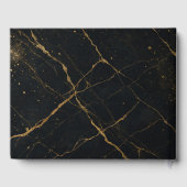 Gilded Midnight Marble Black & Gold Wedding Gästebuch (Rückseite)