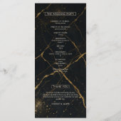 Gilded Midnight Marble Black & Gold Wedding Menu Menükarte (Rückseite)