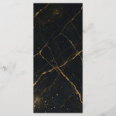 Gilded Midnight Marble Black & Gold Wedding Menükarte (Rückseite)