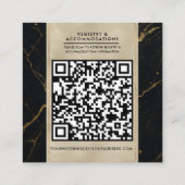 Gilded Midnight Marble Black & Gold Wedding Quadratische Visitenkarte (Rückseite)