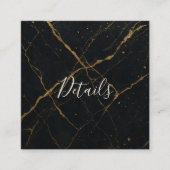 Gilded Midnight Marble Black & Gold Wedding Quadratische Visitenkarte (Vorderseite)