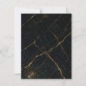 Gilded Midnight Marble Black & Gold Wedding RSVP Einladung (Rückseite)