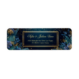 Gilded Midnight Navy Starry Tropical Botanical