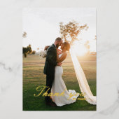 Gilded Monogram Foto Wedding Danke Cards Folieneinladung (Vorderseite)