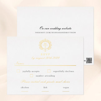 Gilded Monogram UAWG Wedding Card Folie Einladungspostkarte