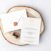 Gilded Monogram Wedding Details Enclosure Card Folieneinladung