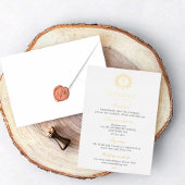 Gilded Monogram Wedding Details Enclosure Card Folieneinladung