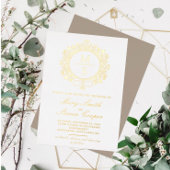 Gilded Monogram Wedding Einladungen