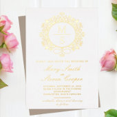 Gilded Monogram Wedding Einladungen