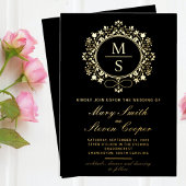 Gilded Monogram Wedding Einladungen