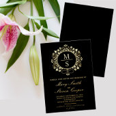 Gilded Monogram Wedding Einladungen