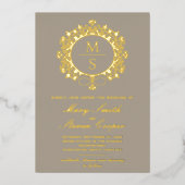 Gilded Monogram Wedding Einladungen (Vorderseite)