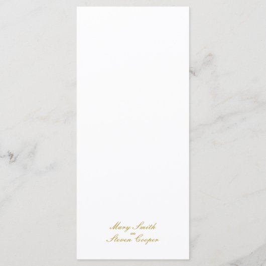 Gilded Monogram Wedding Menu Menükarte (Rückseite)