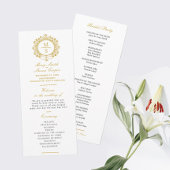 Gilded Monogram Wedding Programm