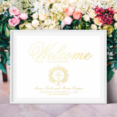 Gilded Monogram Wedding Welcome Sign Foliendrucke