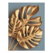 Gilded Monstera on Azure Fotodruck (Vorne)