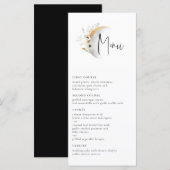 Gilded Moon Boho Floral Wedding Menu Menükarte (Vorne/Hinten)