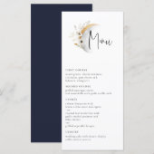 Gilded Moon Boho Floral Wedding Menükarte (Vorne/Hinten)