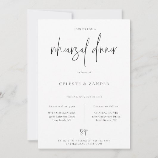 Gilded Moon Modernes Script Probe Abendessen Ankündigung (Vorderseite)