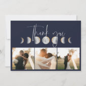 Gilded Moon Phase Wedding Foto Danke Karte (Vorderseite)